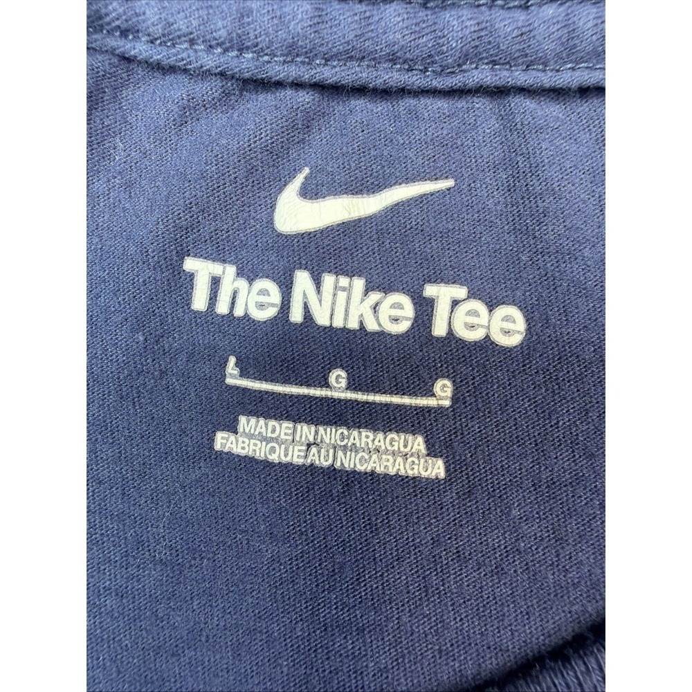 Nike The Nike Tee Men's LG Blue Graphic Swoosh T-Shirt Short Sleeve Cotton - Picture 3 of 8